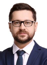 Passport photo. Portrait of man on white background