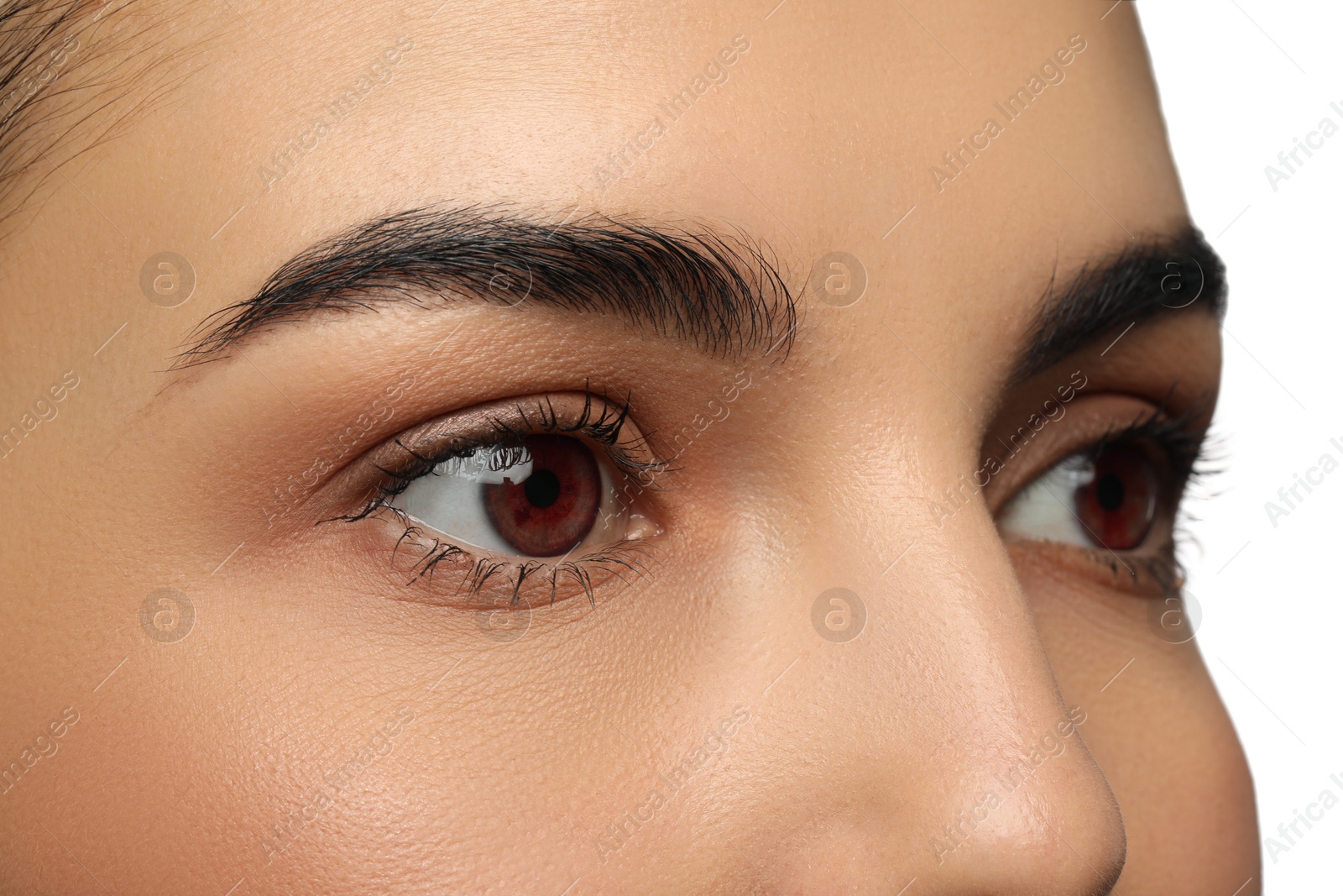 Image of Closeup view of woman with brown eyes