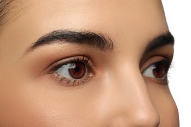 Image of Closeup view of woman with brown eyes