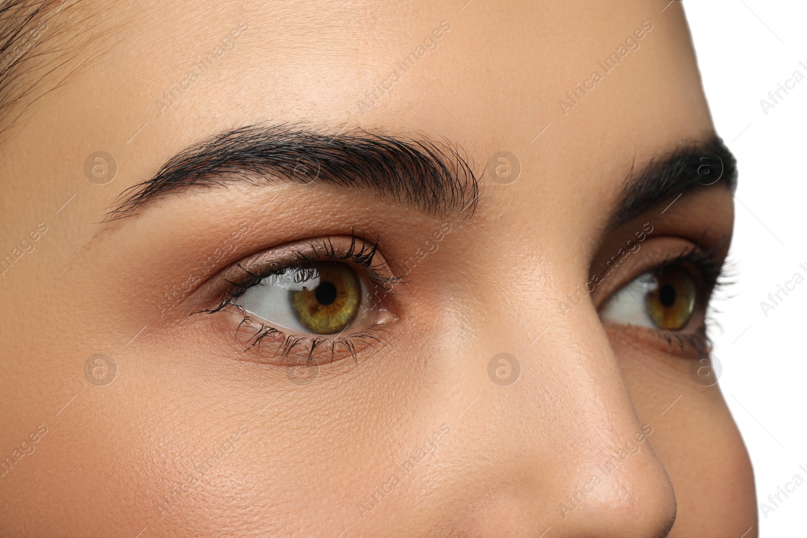 Image of Closeup view of woman with green eyes