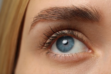 Image of Closeup view of woman with blue eyes