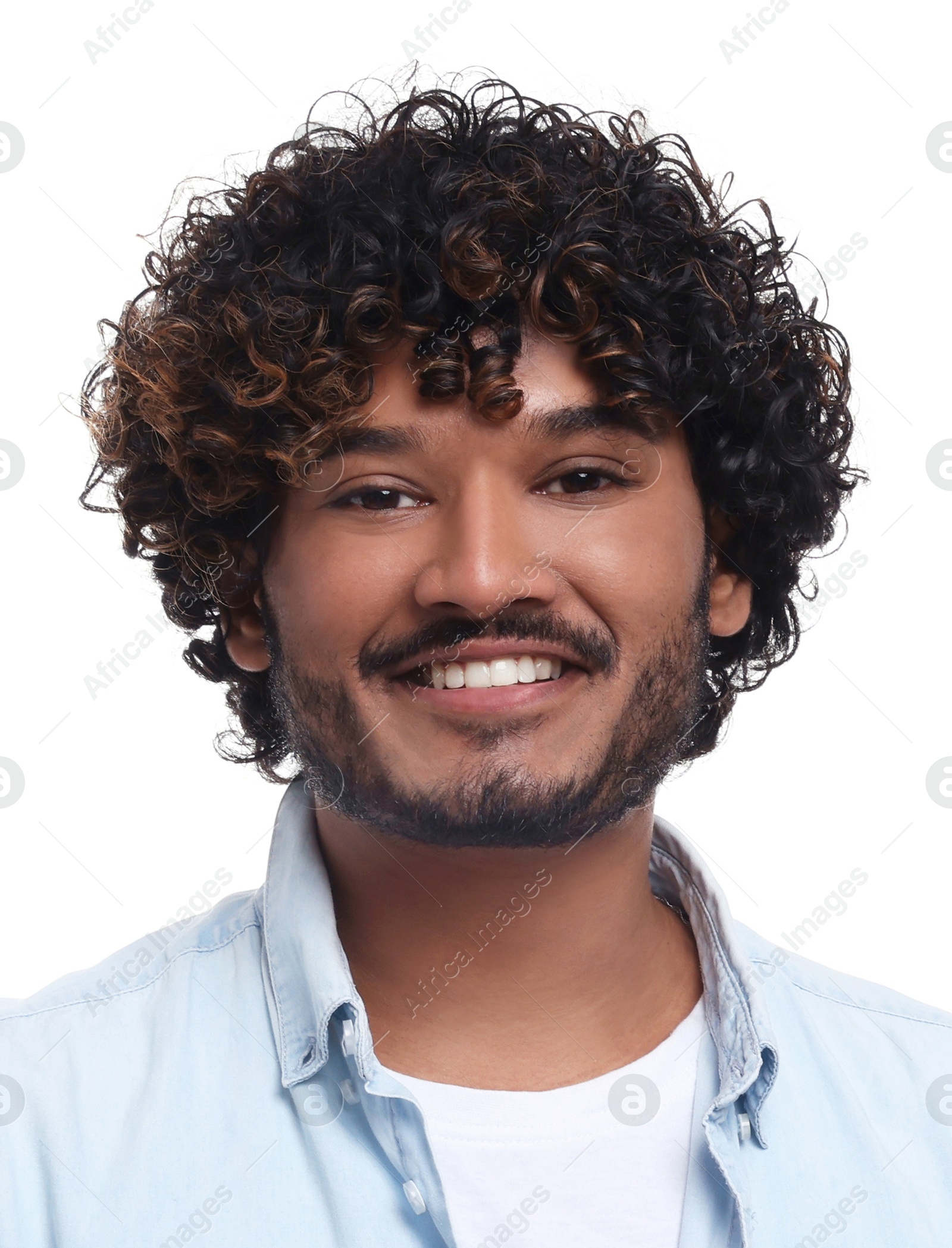 Image of Passport photo. Portrait of man on white background