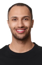 Image of Passport photo. Portrait of man on white background