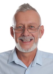 Image of Passport photo. Portrait of man on white background