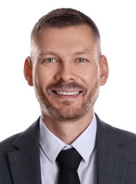 Passport photo. Portrait of man on white background