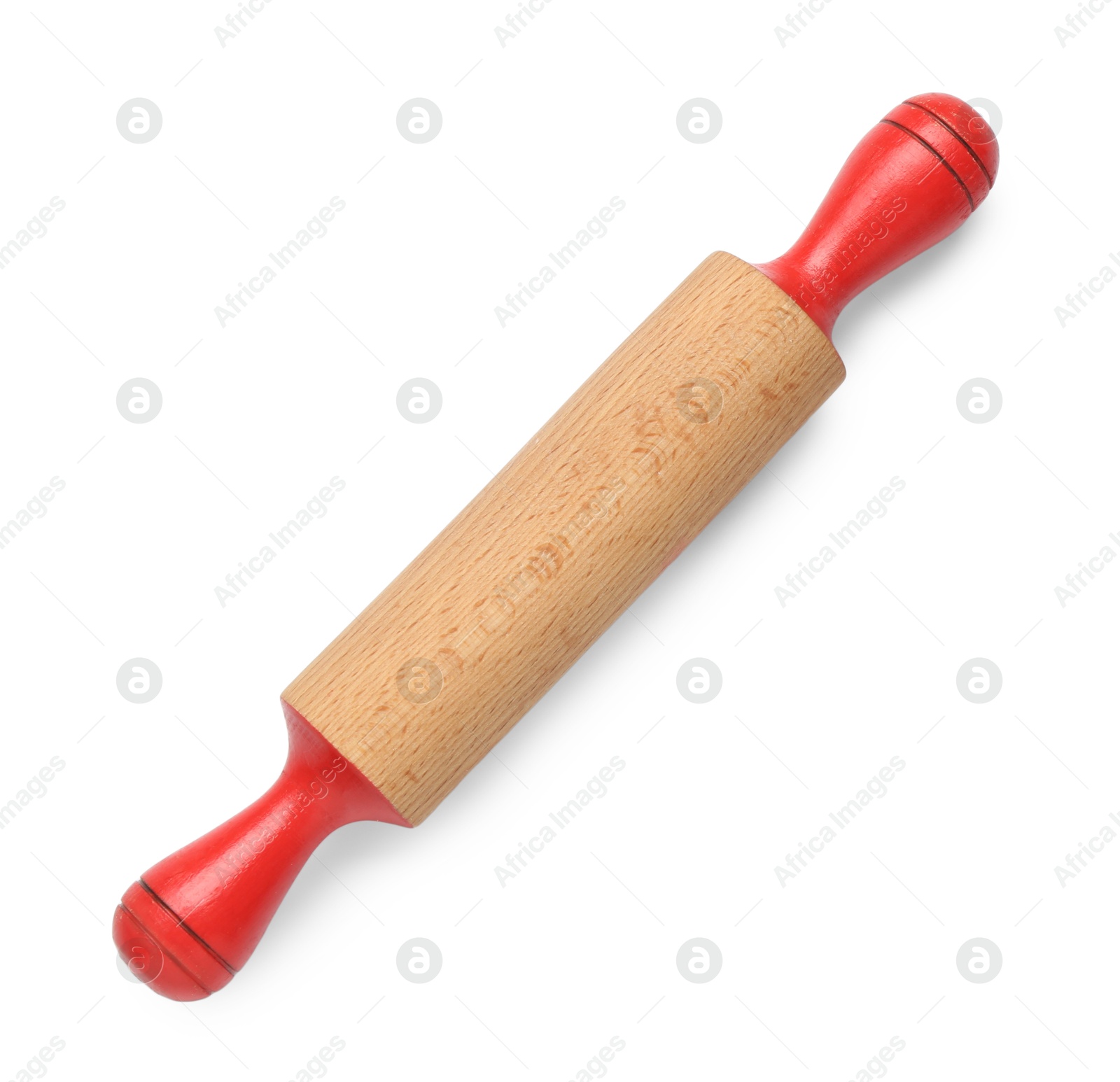 Photo of Rolling pin isolated on white, top view