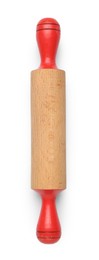 Photo of Rolling pin isolated on white, top view