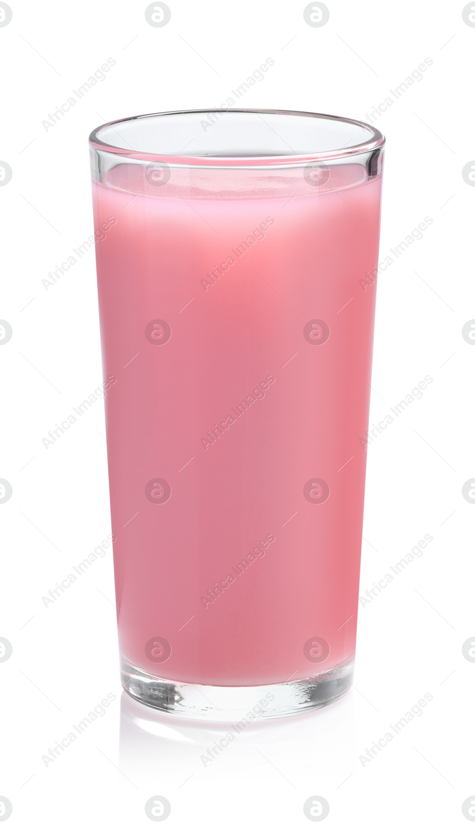 Photo of Tasty guava juice in glass isolated on white