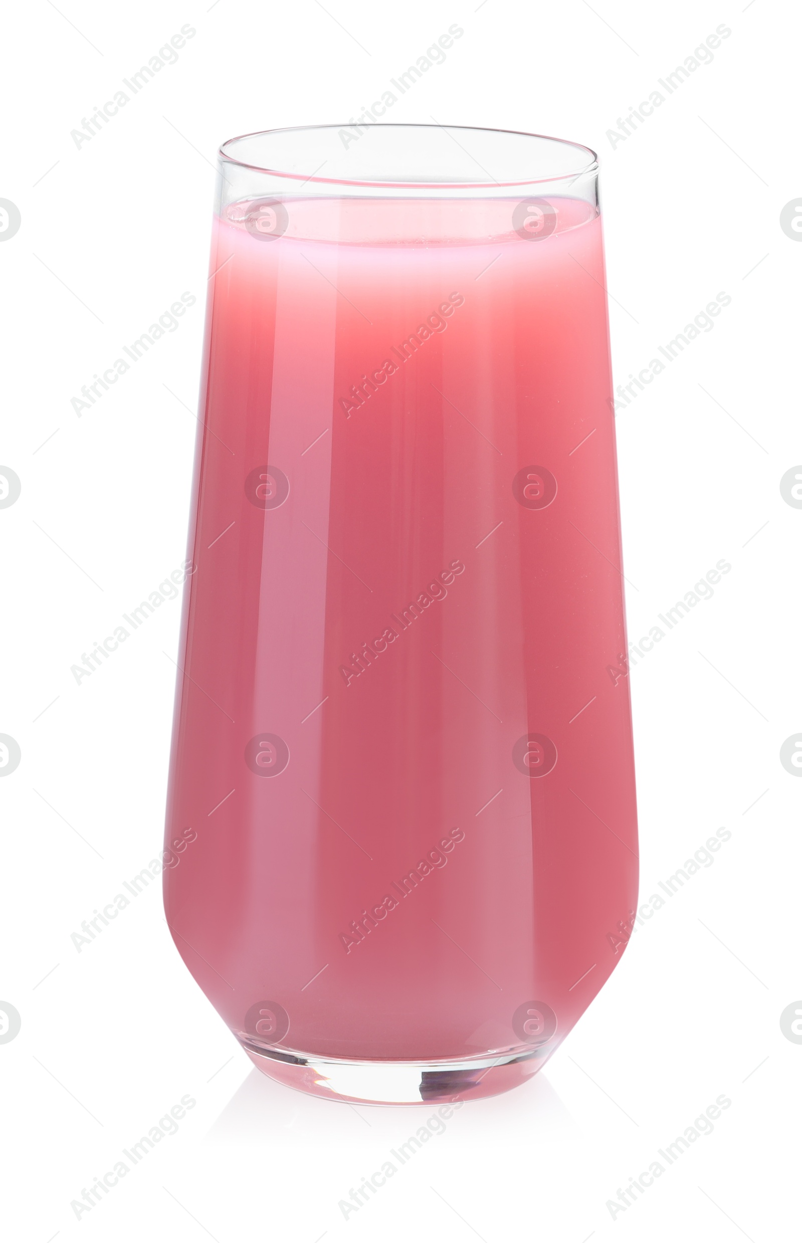 Photo of Tasty guava juice in glass isolated on white