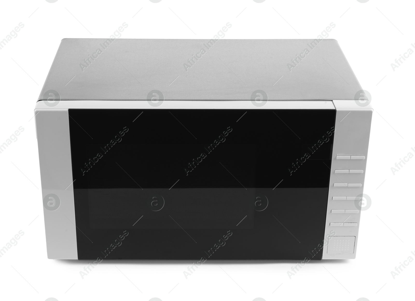 Photo of Closed modern microwave oven isolated on white