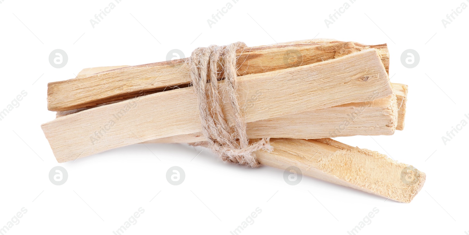 Photo of Bunch of palo santo sticks on white background