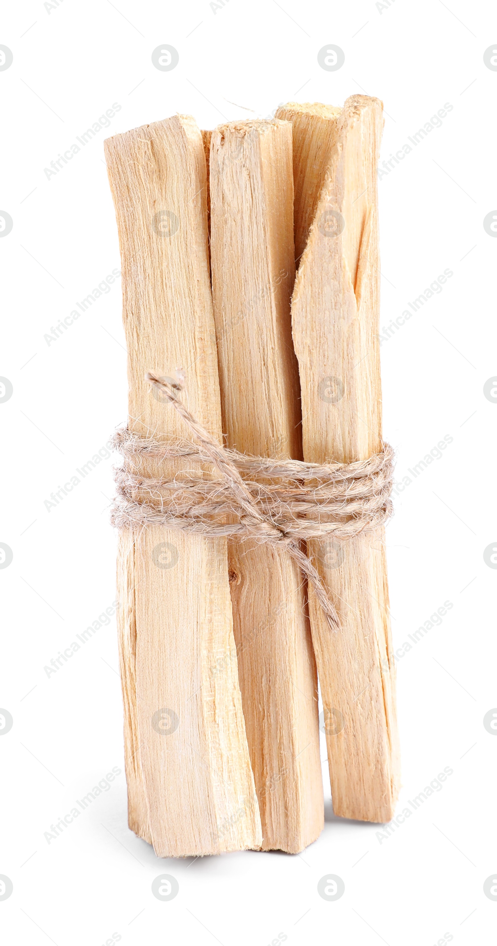 Photo of Bunch of palo santo sticks on white background