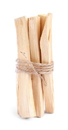 Bunch of palo santo sticks on white background