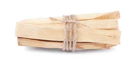 Photo of Bunch of palo santo sticks on white background