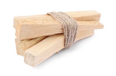 Bunch of palo santo sticks on white background