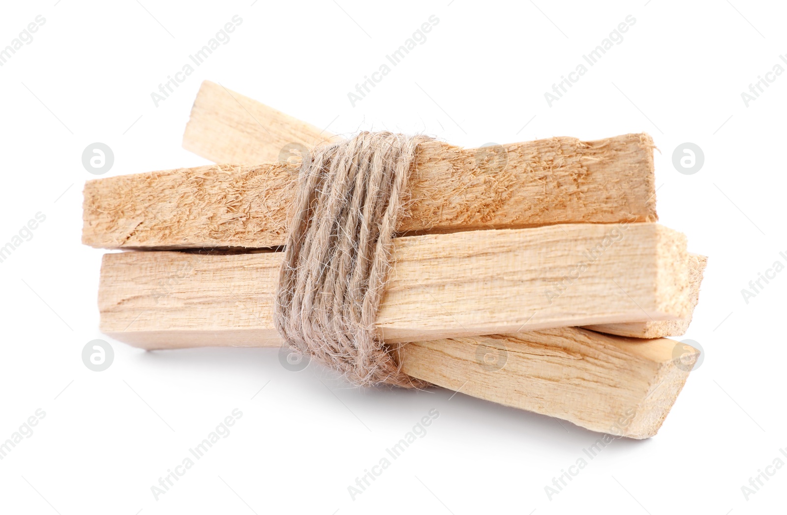 Photo of Bunch of palo santo sticks on white background