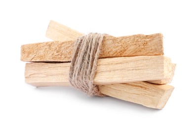 Bunch of palo santo sticks on white background