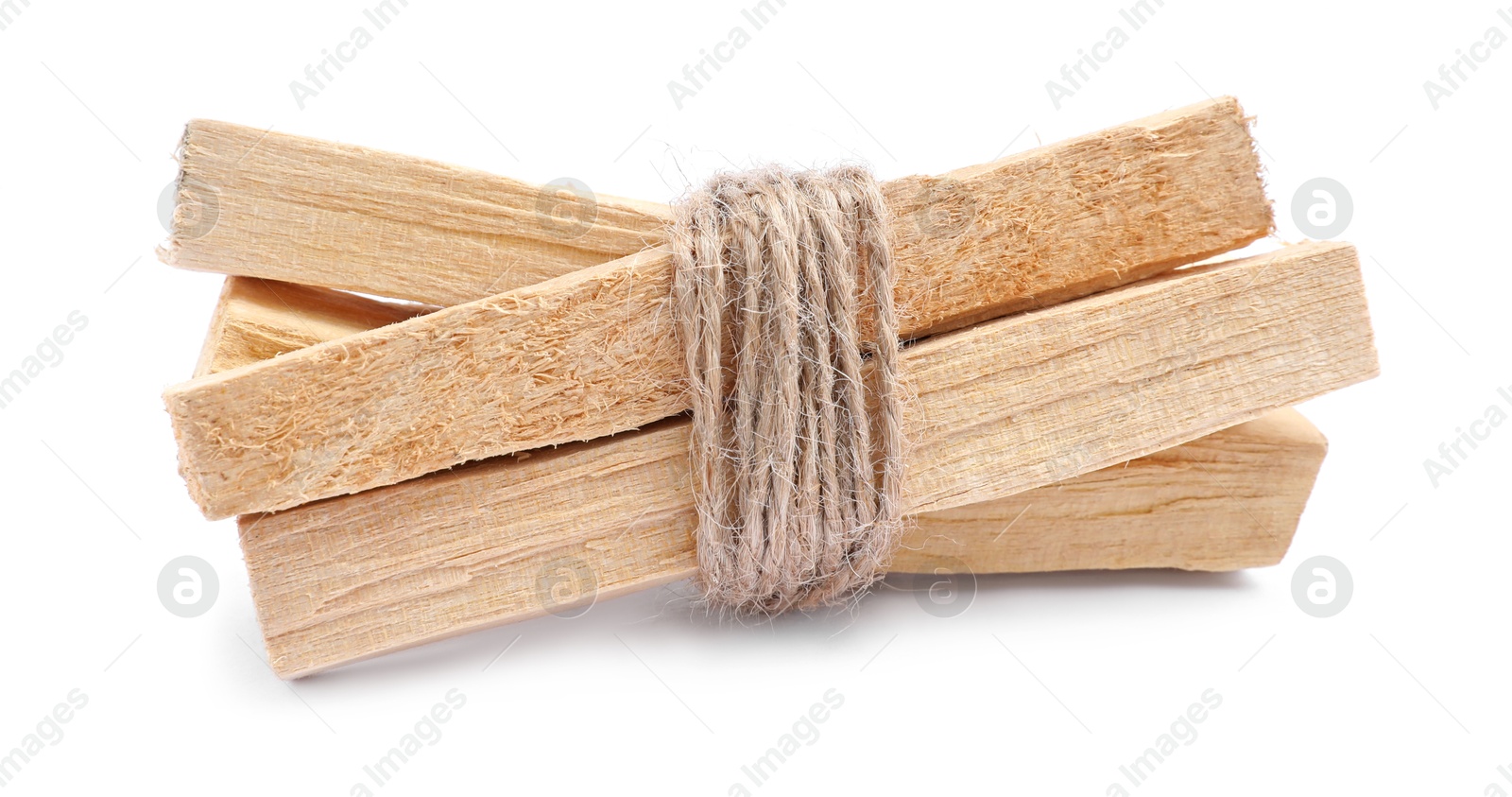 Photo of Bunch of palo santo sticks on white background