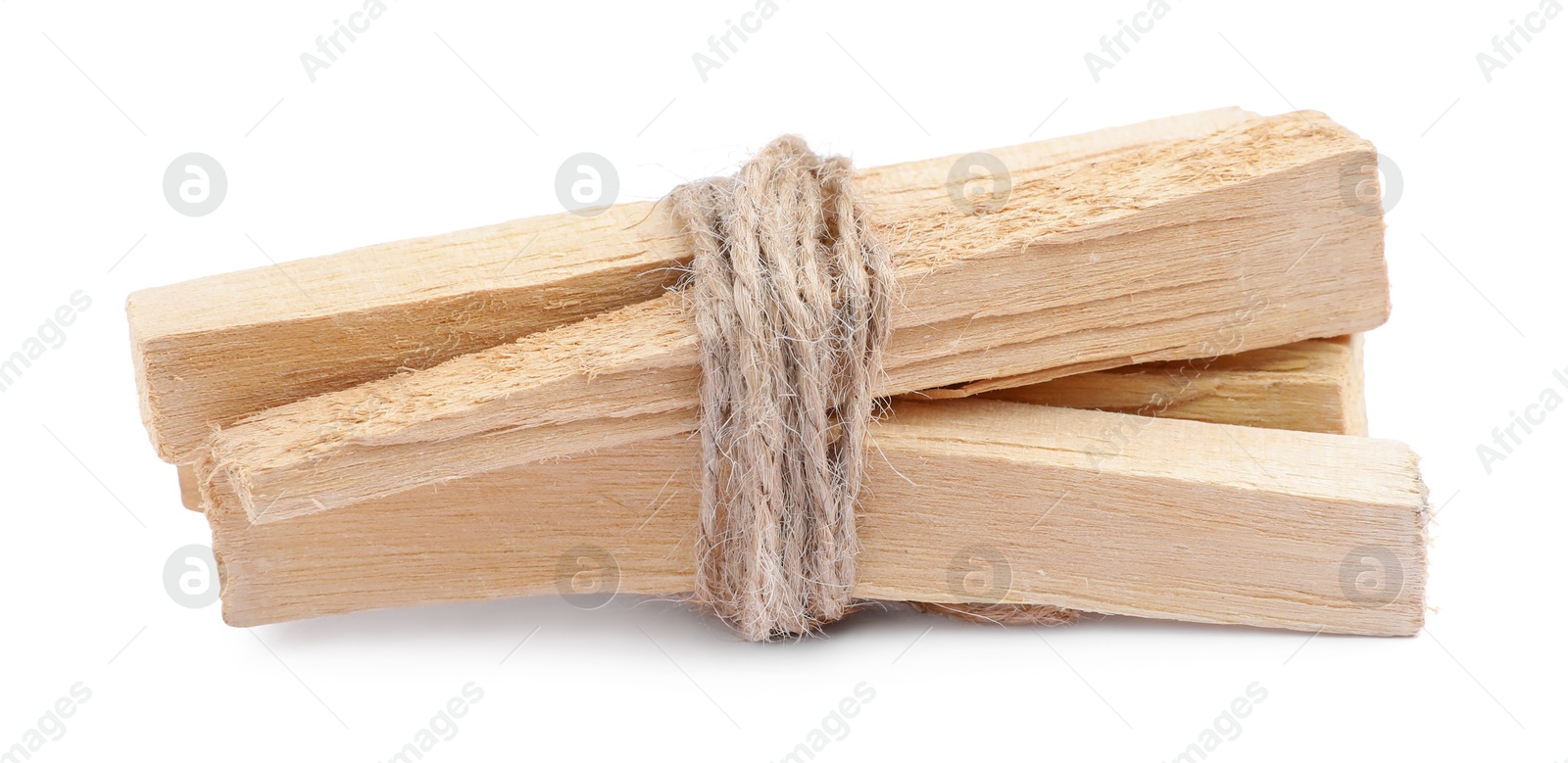 Photo of Bunch of palo santo sticks on white background