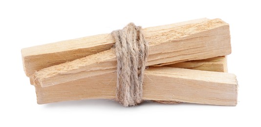 Bunch of palo santo sticks on white background