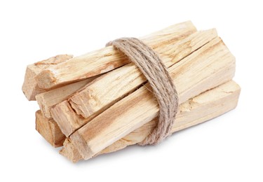 Photo of Bunch of palo santo sticks on white background