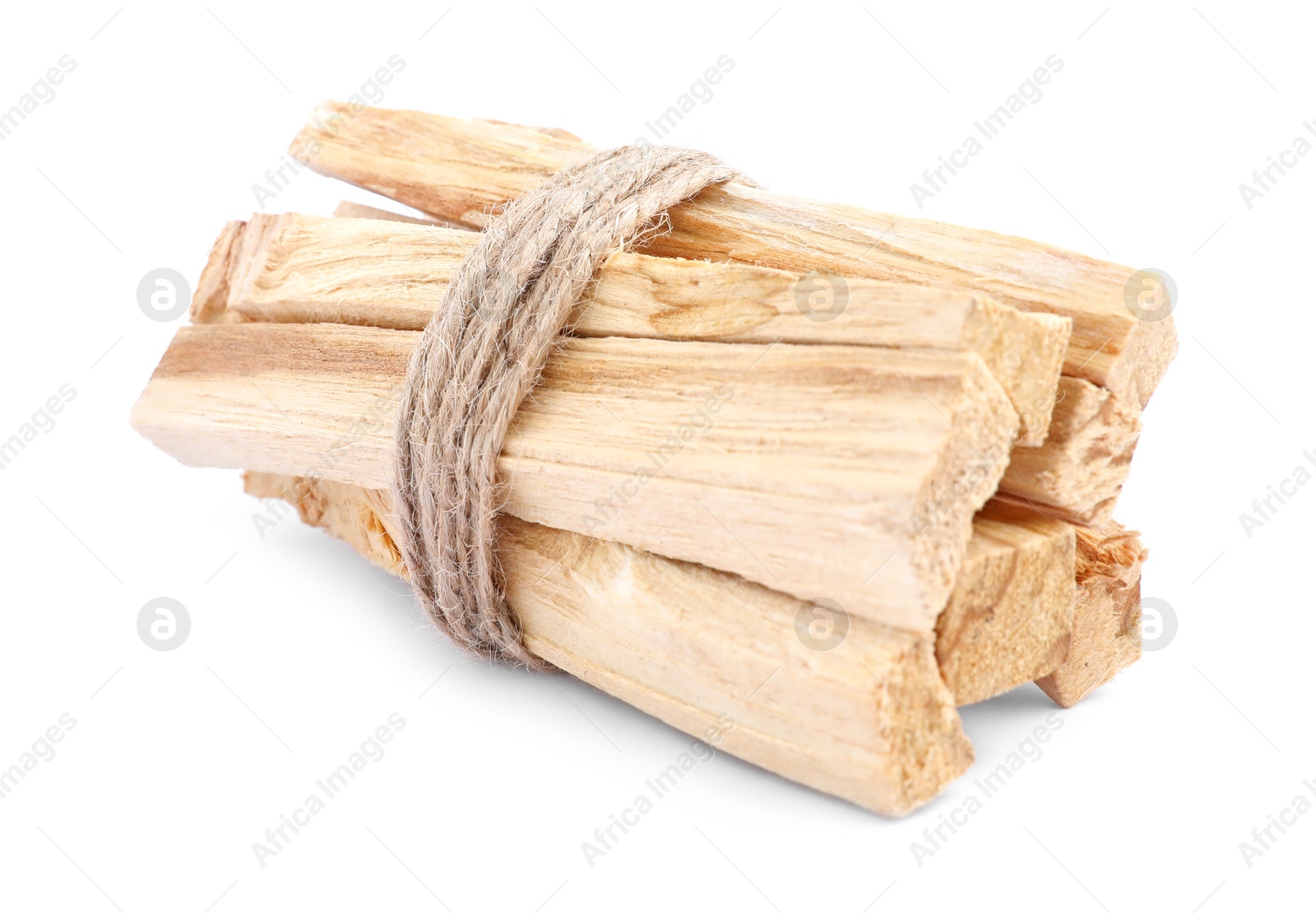 Photo of Bunch of palo santo sticks on white background