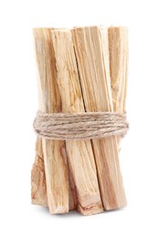 Bunch of palo santo sticks on white background