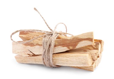 Bunch of palo santo sticks on white background