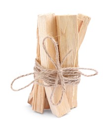 Bunch of palo santo sticks on white background