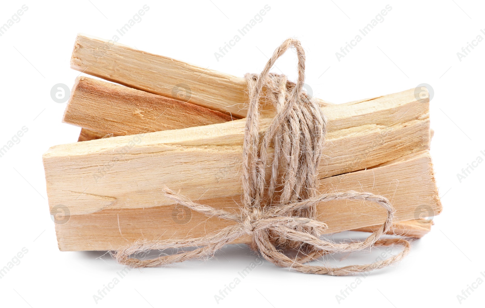 Photo of Bunch of palo santo sticks on white background