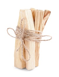 Bunch of palo santo sticks on white background