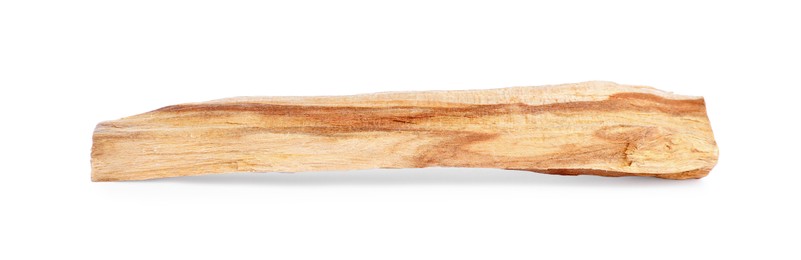 Photo of One palo santo stick on white background