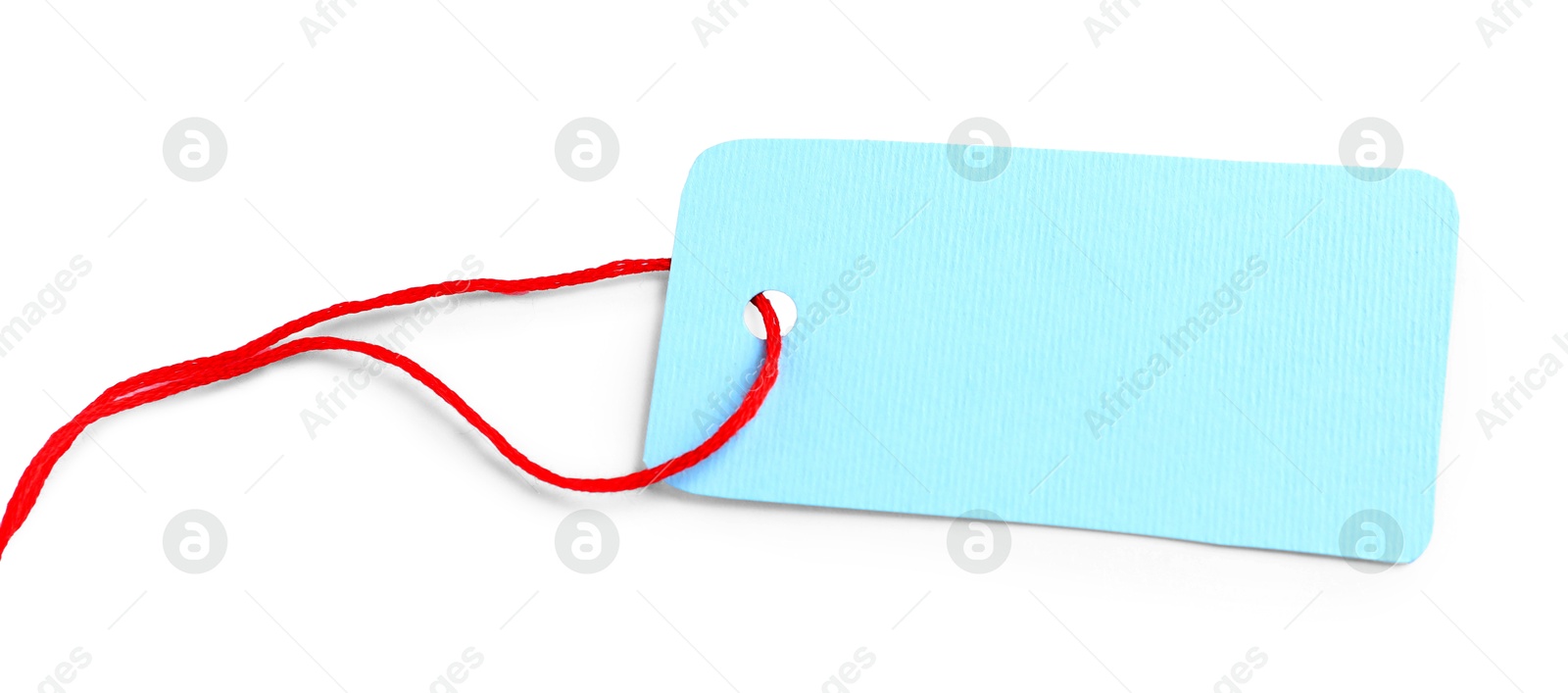 Photo of Blank tag with string isolated on white