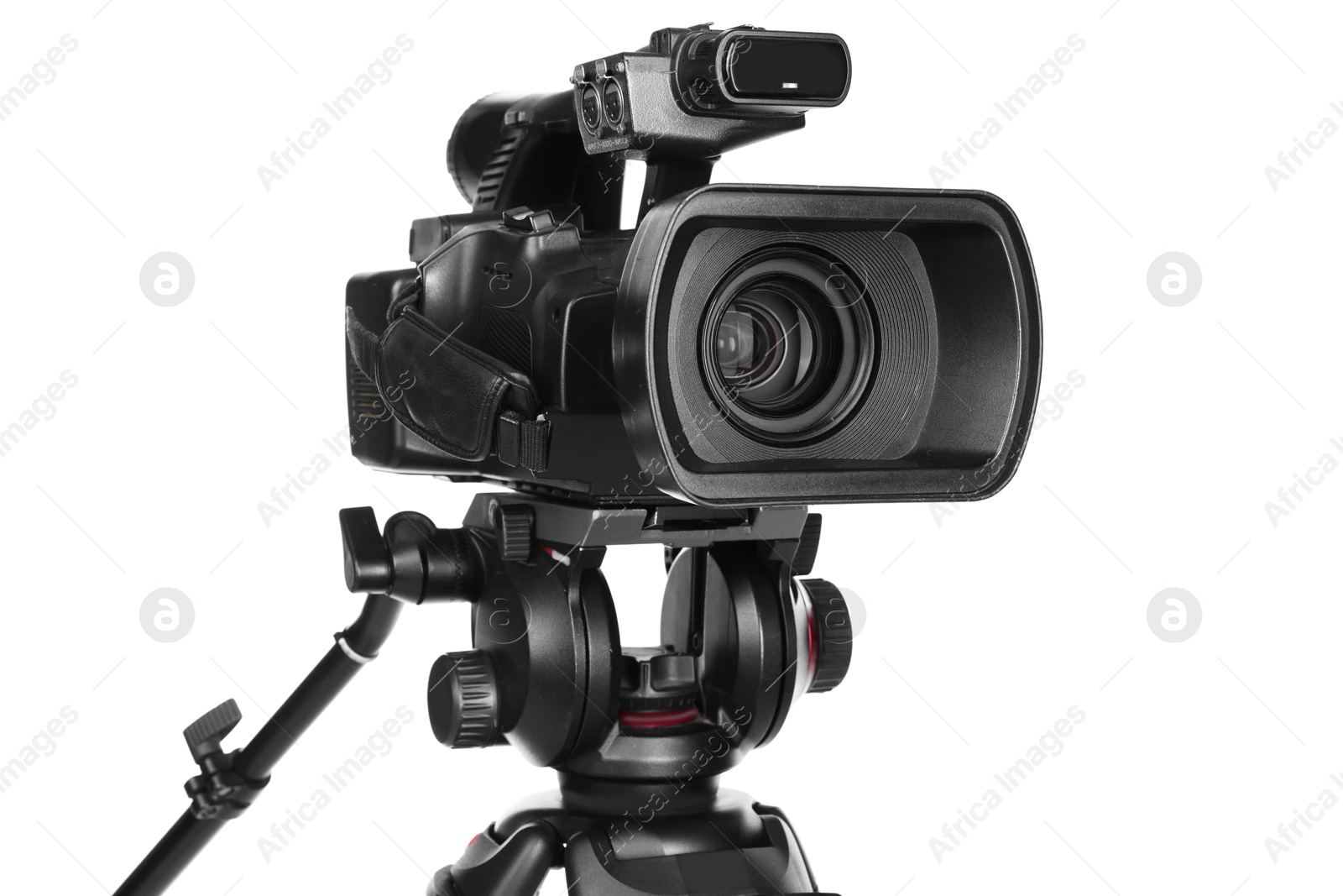 Photo of Modern professional video camera isolated on white