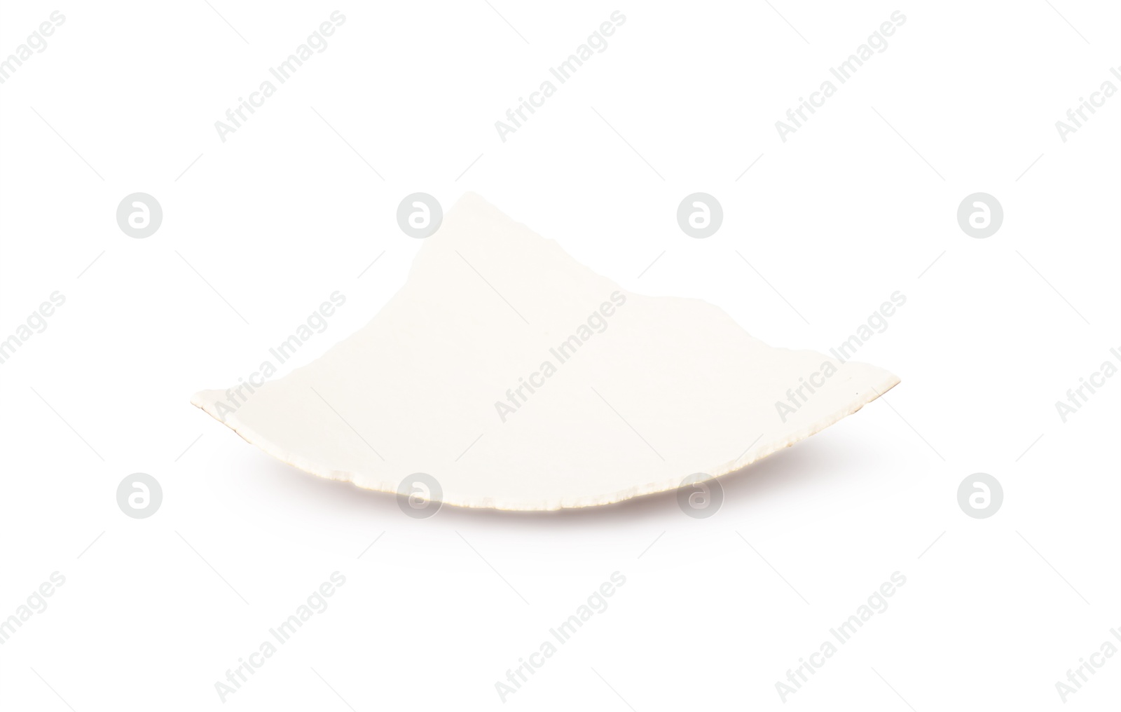 Photo of One piece of broken eggshell isolated on white