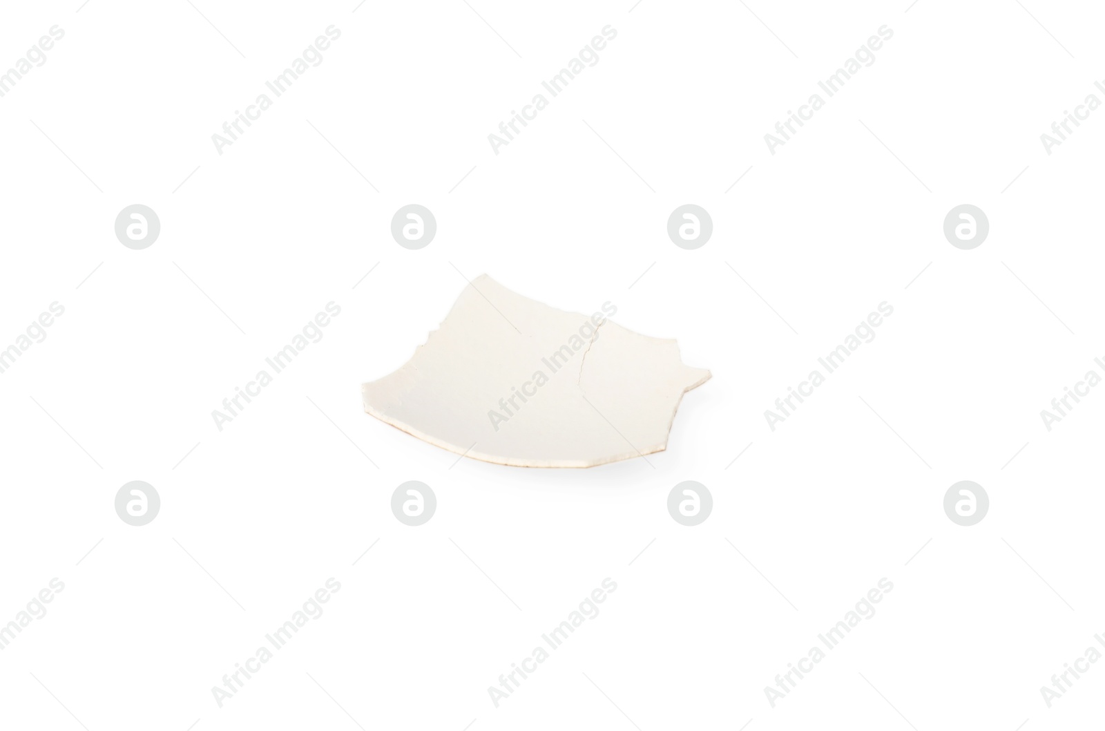 Photo of One piece of broken eggshell isolated on white