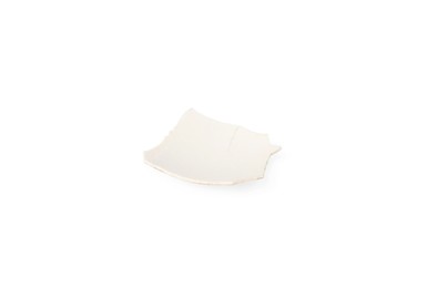 Photo of One piece of broken eggshell isolated on white