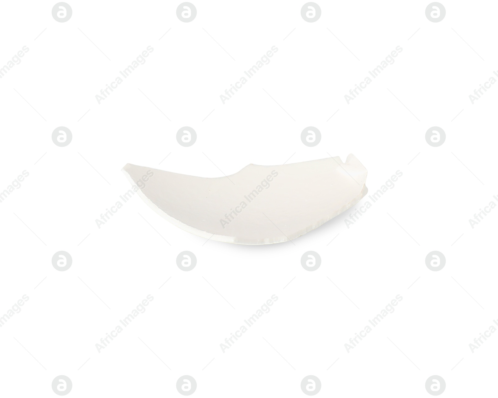 Photo of One piece of broken eggshell isolated on white