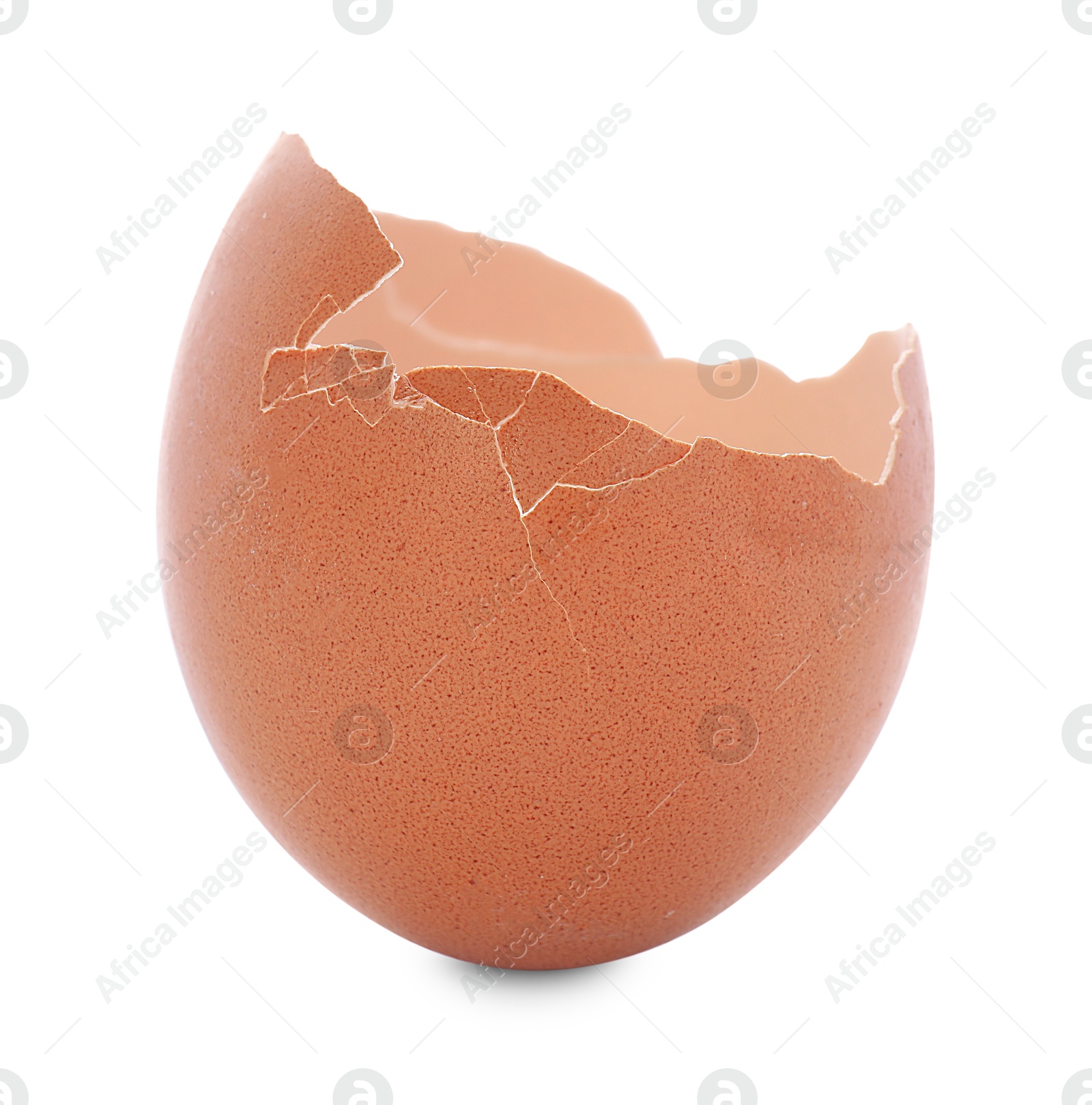 Photo of One piece of broken eggshell isolated on white