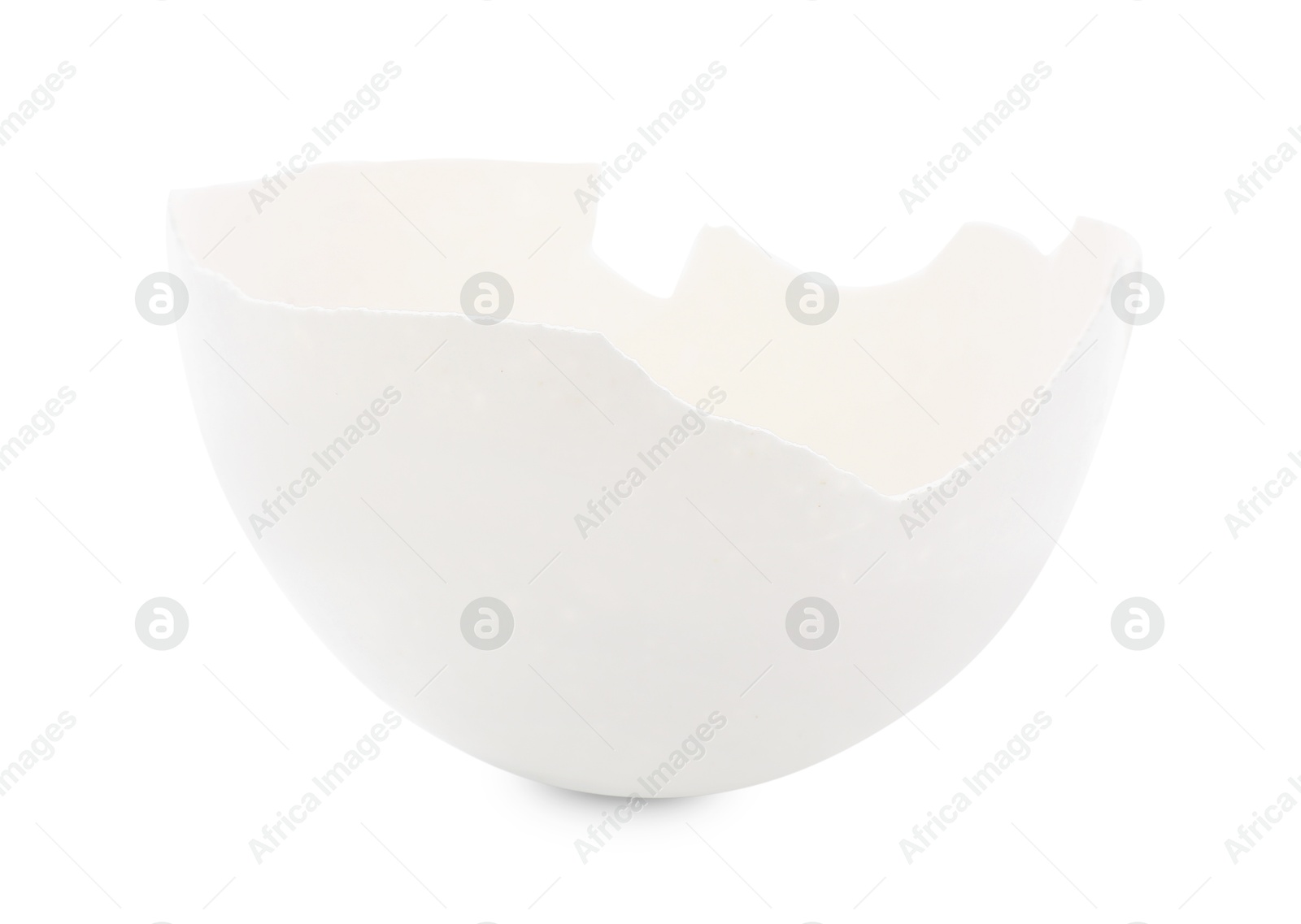 Photo of One piece of broken eggshell isolated on white