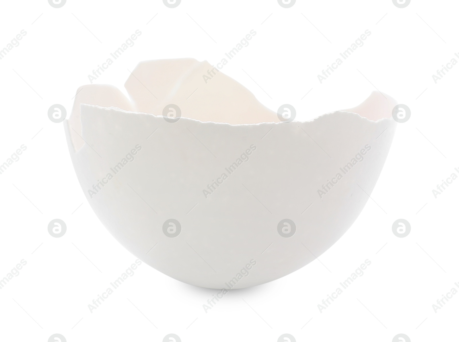 Photo of One piece of broken eggshell isolated on white