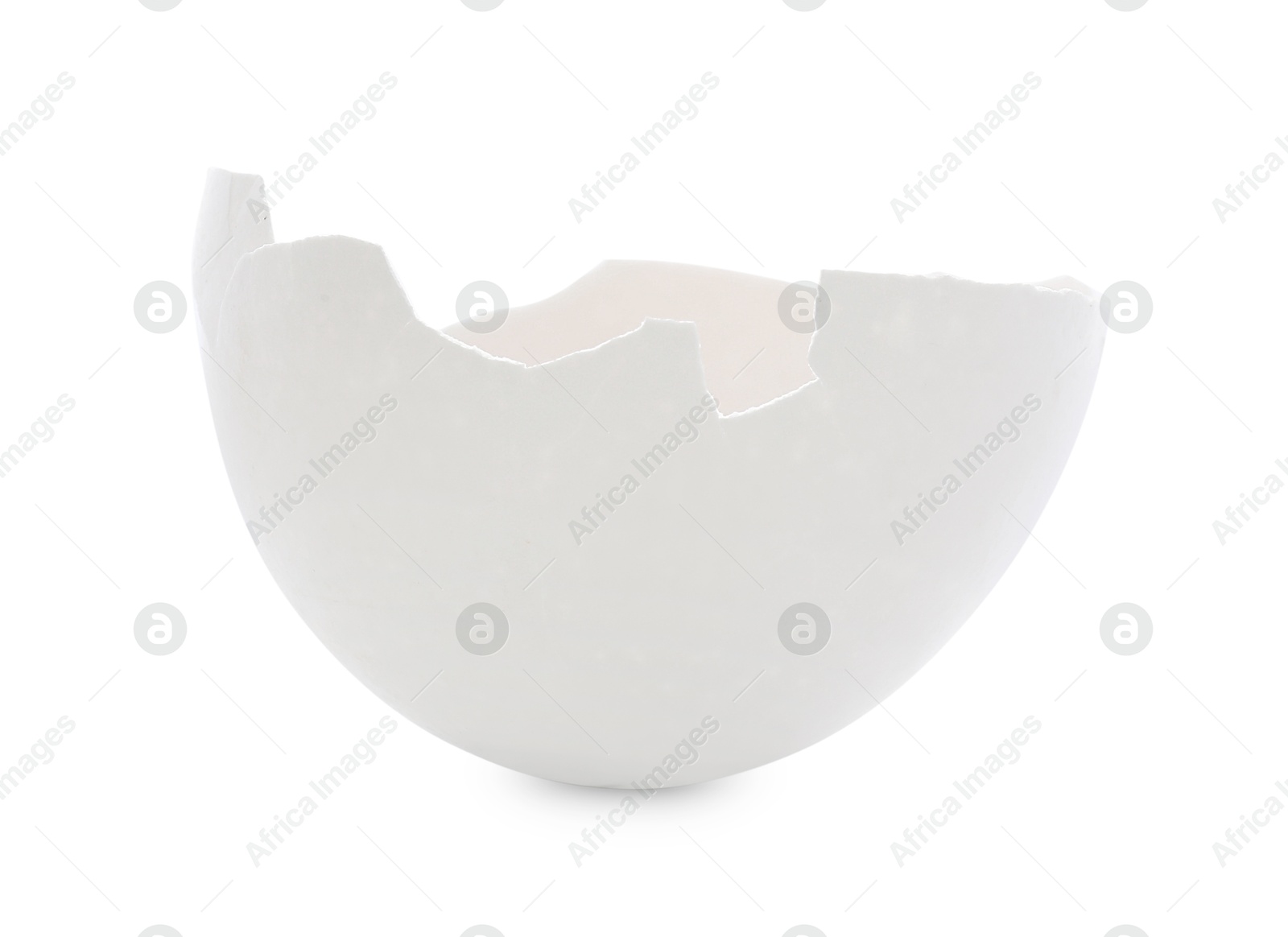 Photo of One piece of broken eggshell isolated on white