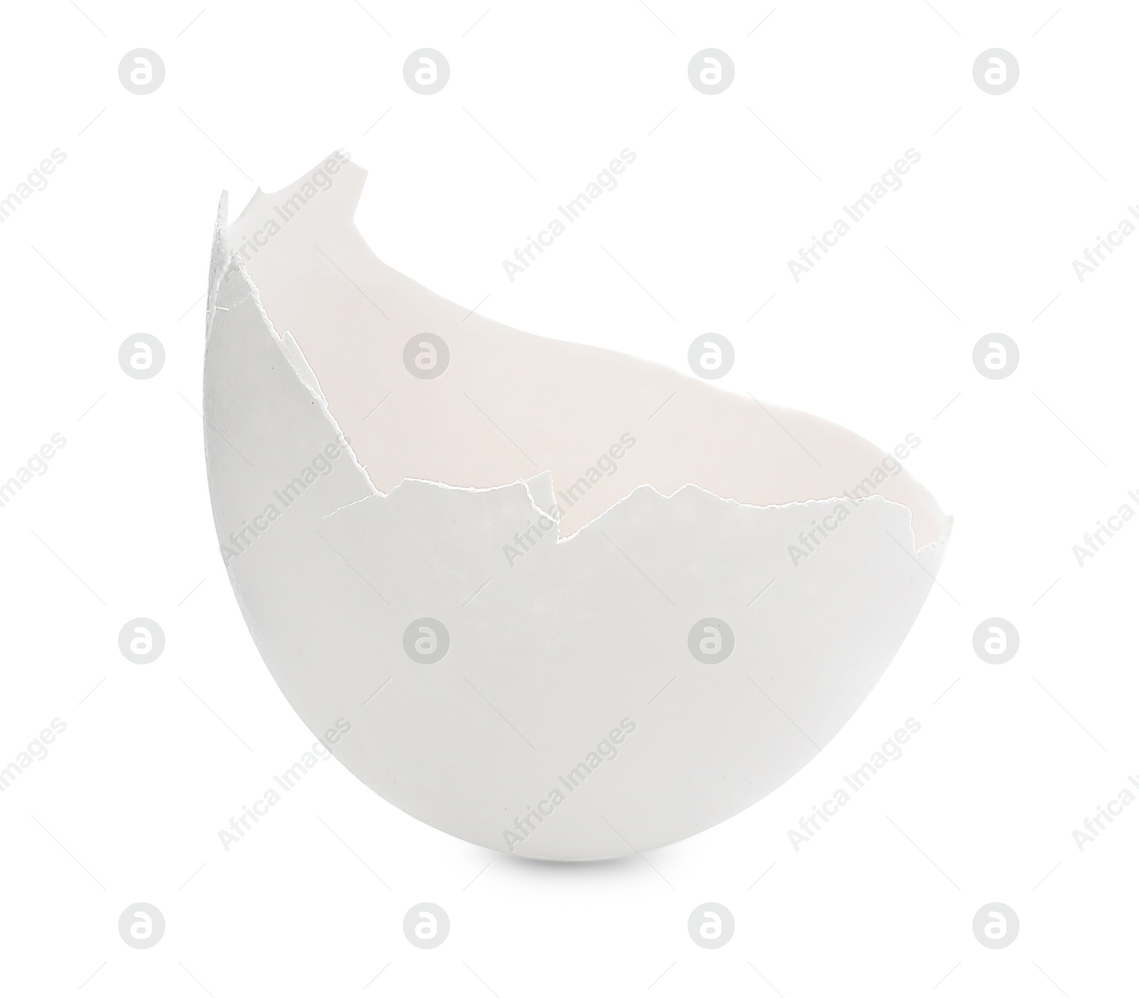 Photo of One piece of broken eggshell isolated on white