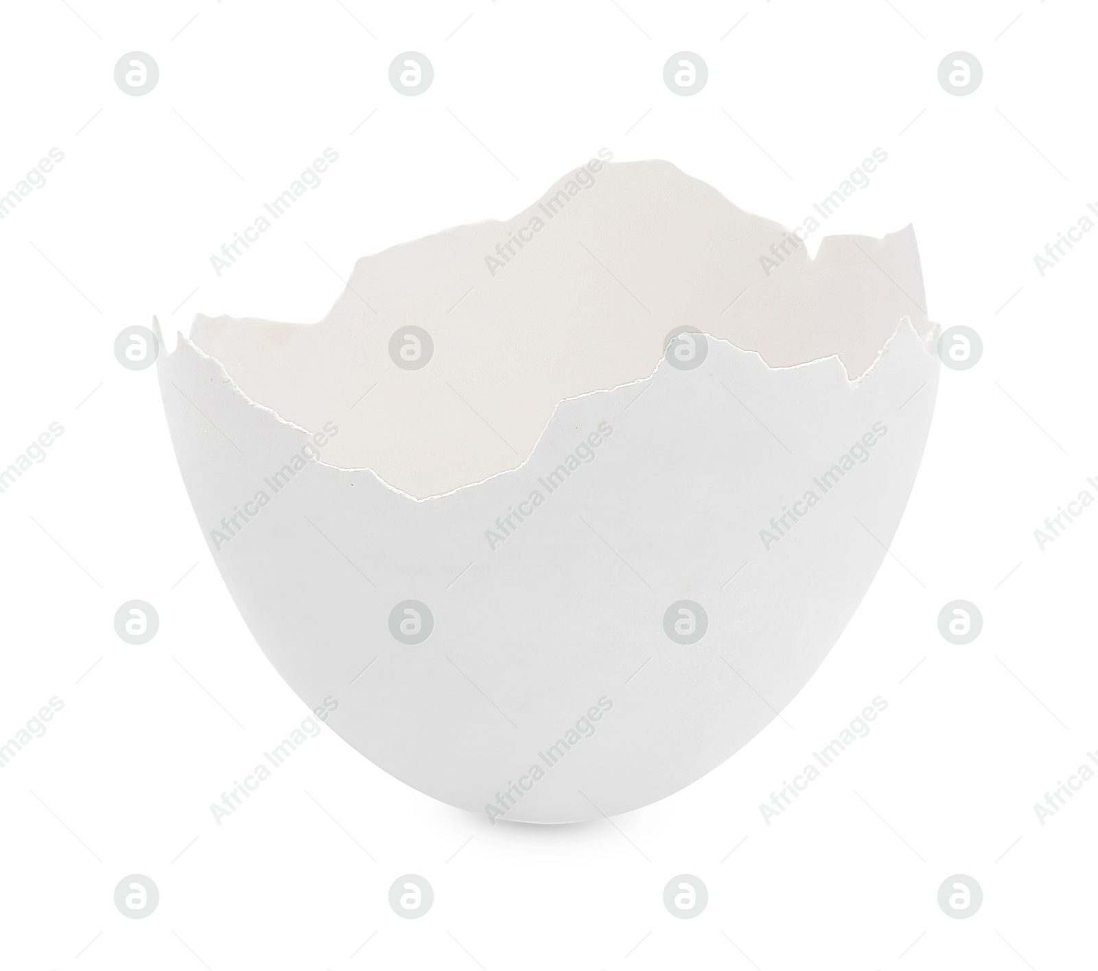 Photo of One piece of broken eggshell isolated on white