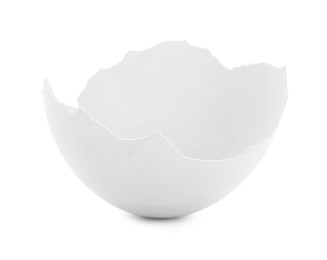 Photo of One piece of broken eggshell isolated on white