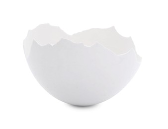 Photo of One piece of broken eggshell isolated on white