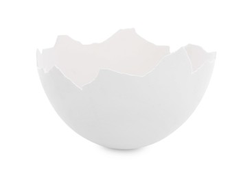 Photo of One piece of broken eggshell isolated on white