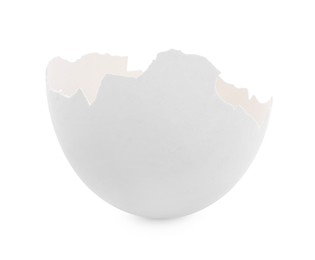 Photo of One piece of broken eggshell isolated on white