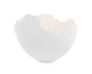 Photo of One piece of broken eggshell isolated on white