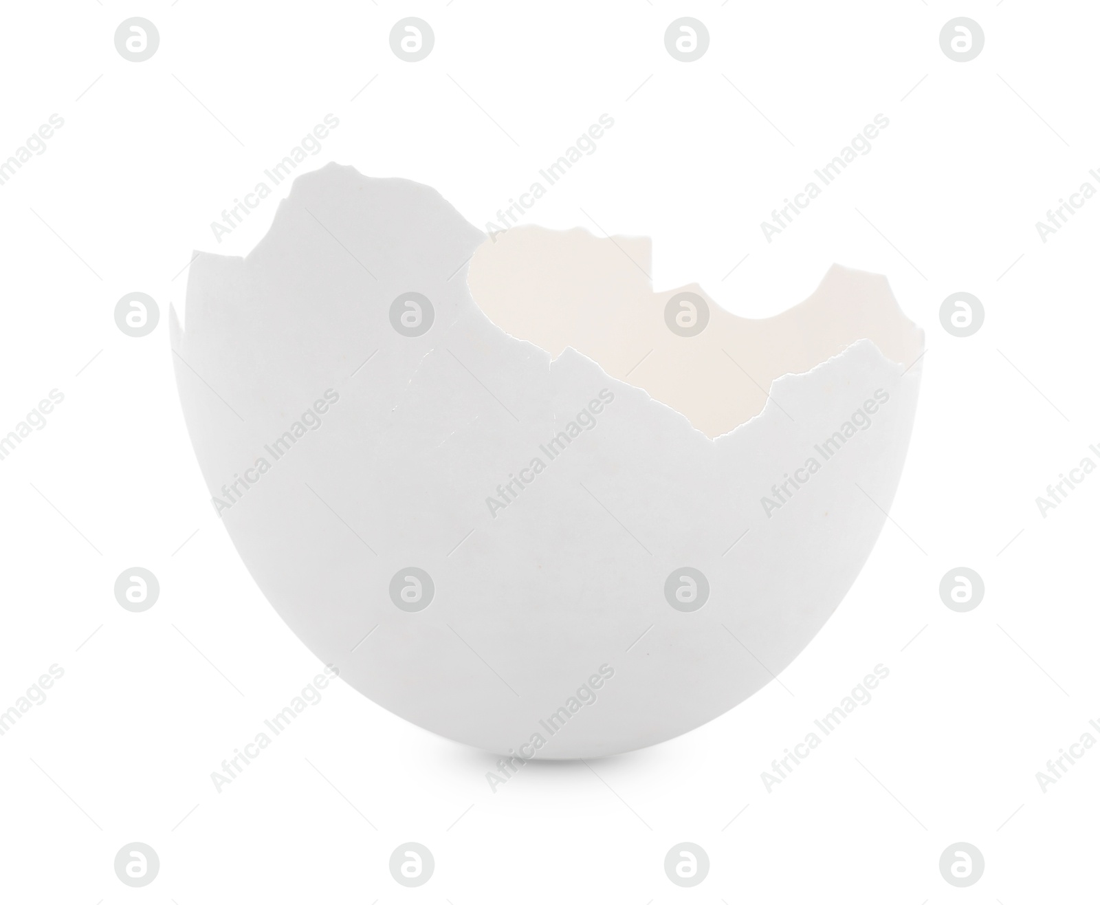 Photo of One piece of broken eggshell isolated on white